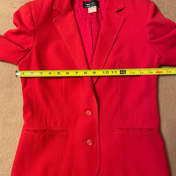 Retro 80s Garey Petites Blazer Suit Jacket Red Size 4 Vintage - Picture 12 of 15